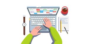 working on a computer